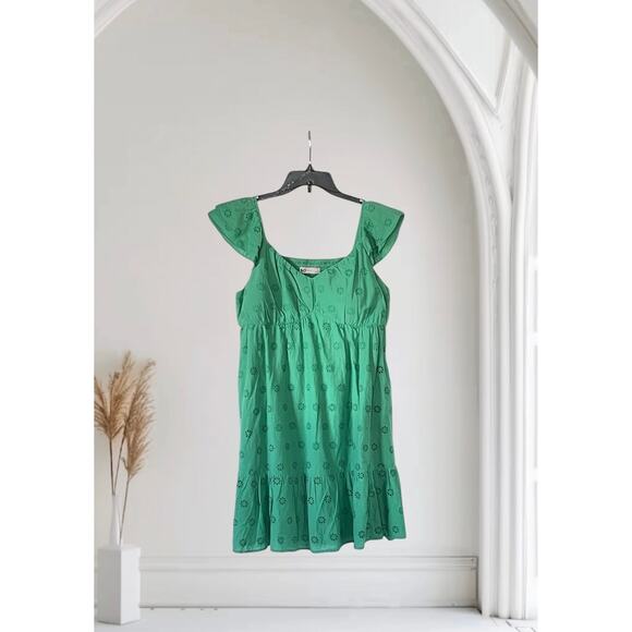 NWT SO Dress Boho Cottagecore Peasant Floral Eyelet Tiered Pockets Size Large - Picture 1 of 7